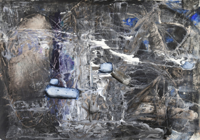 Евгений Щеглов из серии "абстракции. объёмные объекты" бумага, алкидная эмаль,масло, уголь 60х84 2017г