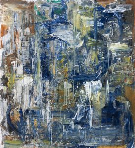 "Venetian Gondolas" canvas, alkyd enamel, oil, charcoal 100x90 2017